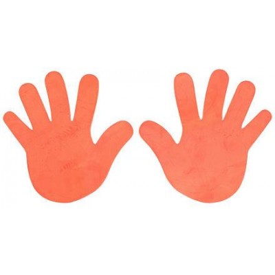 Hand značka na podlahu oranžová