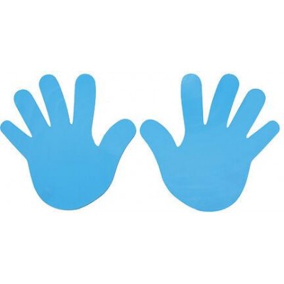 Hand značka na podlahu modrá